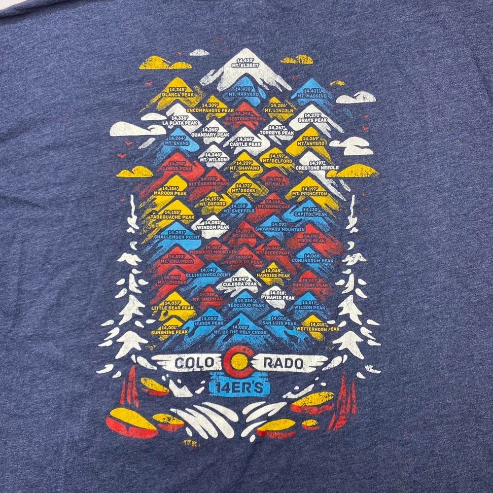 Yo Colorado 14ers mountain peaks shirt